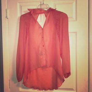 Pink Long Sleeve Blouse
